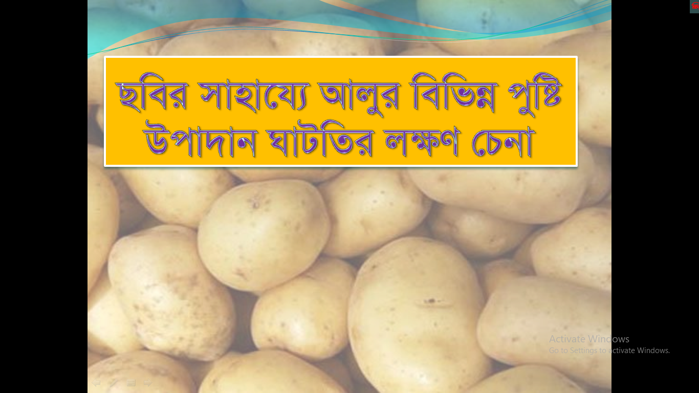 ছবির সাহায্যে আলুর বিভিন্ন পুষ্টি উপাদান ঘাটতির লক্ষণ চেনা